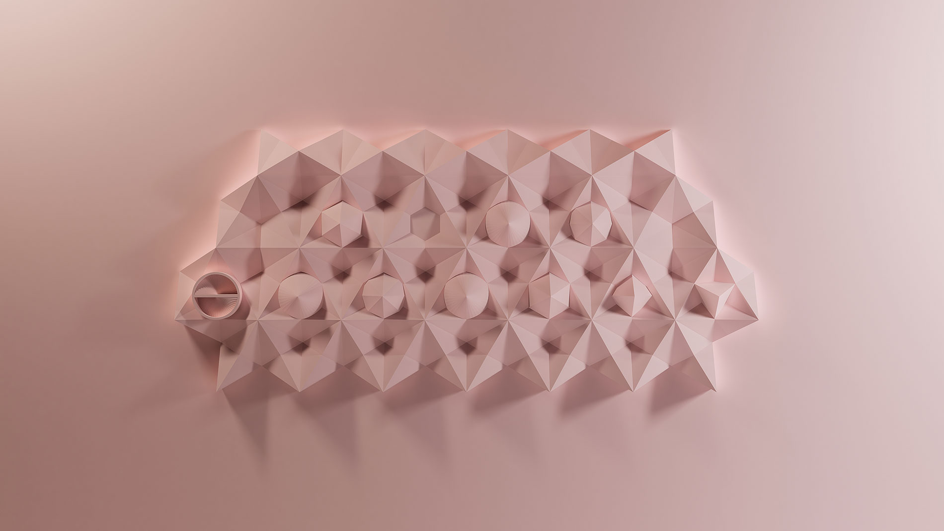 Prisma geometrical forms in pink