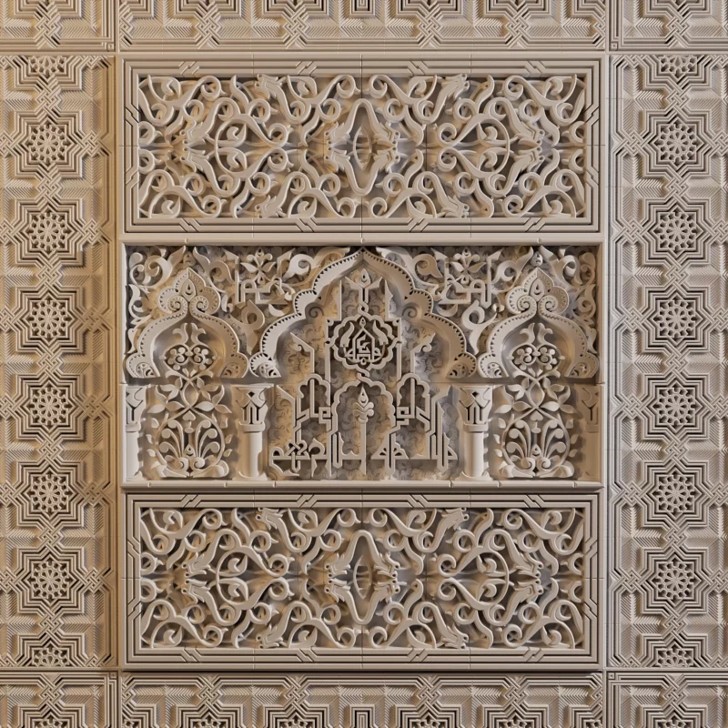 Wall art in andalous alhambra palace