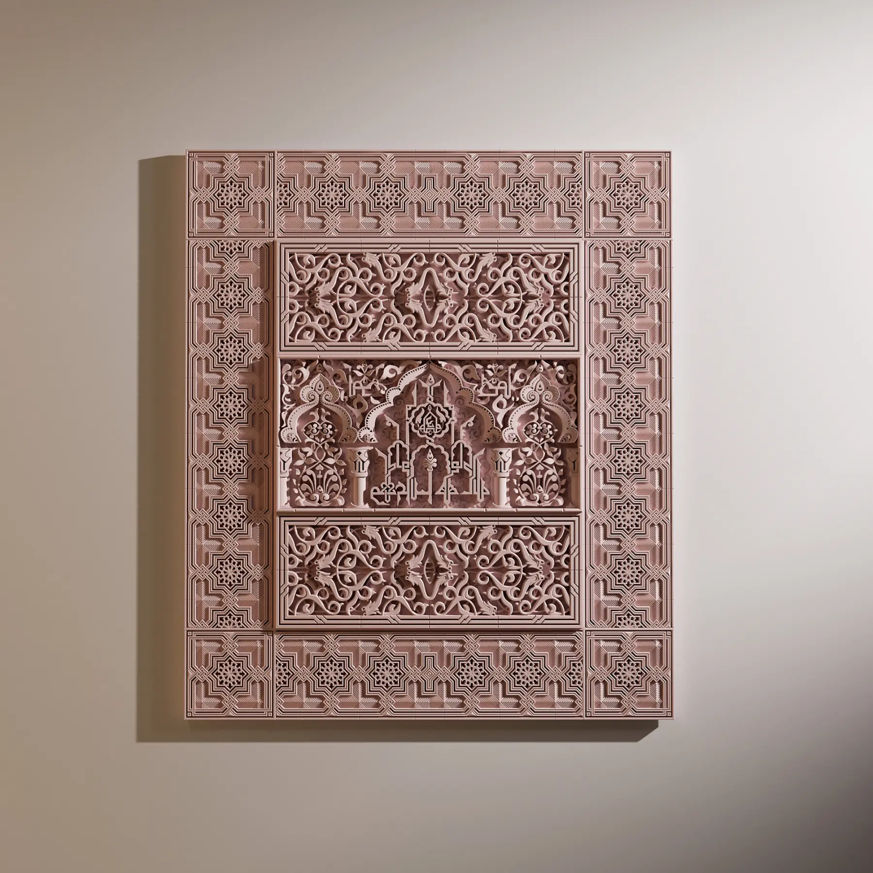 Wall art in Pink Color- Spain palace art.