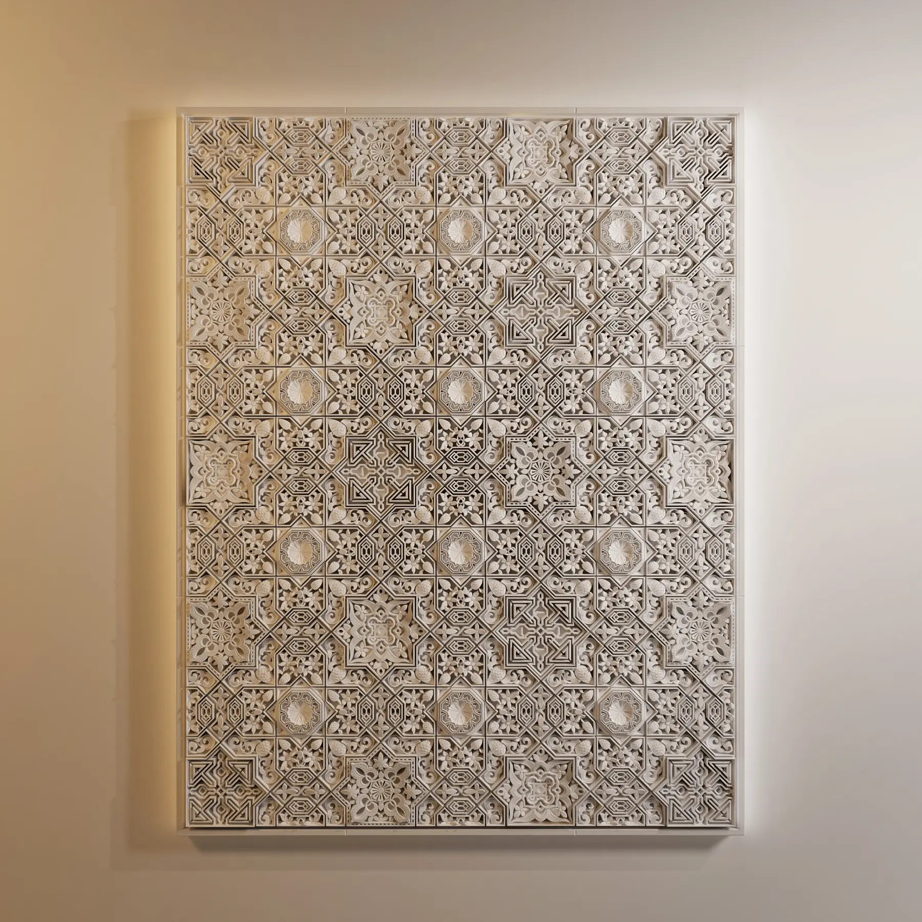 3D Wall relief classic in white color