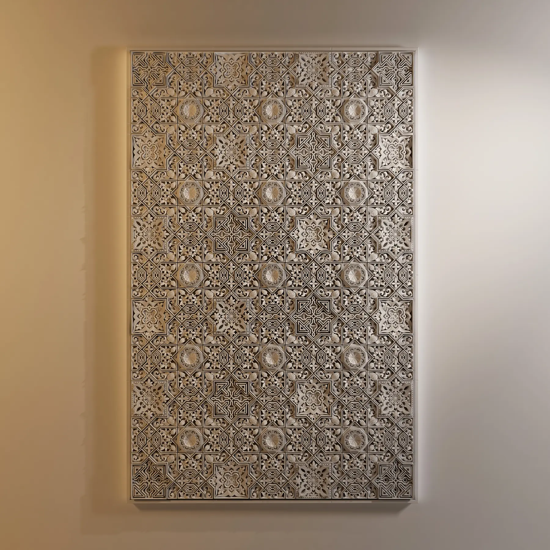 spanish theme wall sculpture in white color
