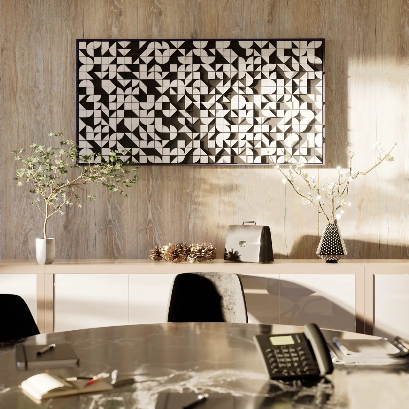 Eclipse wall sculpture for office Interiors