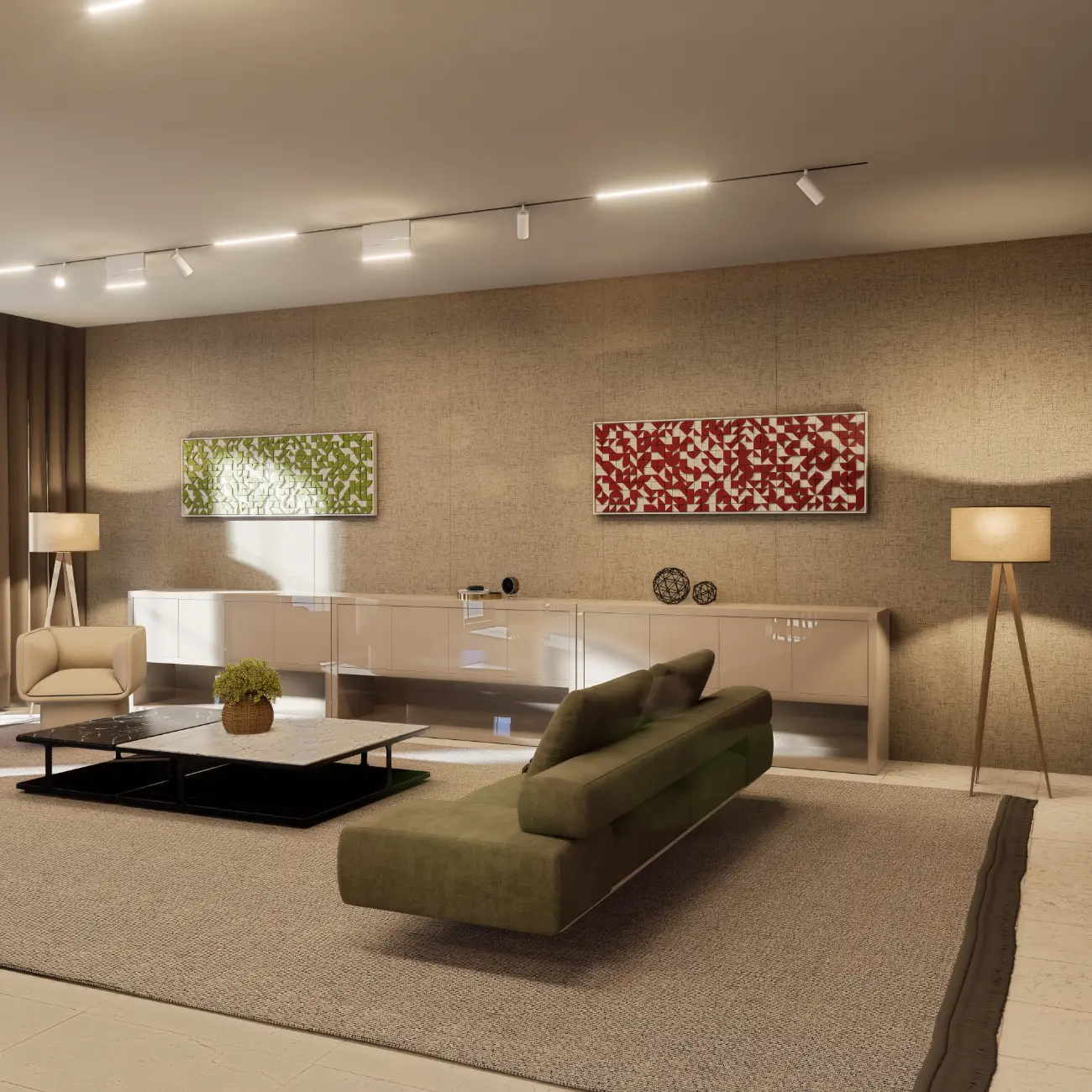 mid century modern art for living room - sculptures